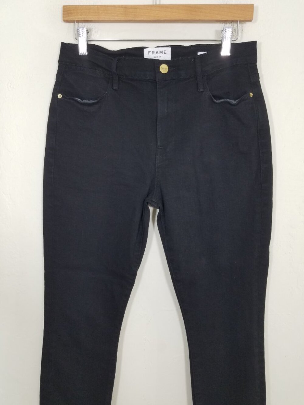 Frame Denim Le High Skinny Stretch Jeans Black Size 30 - Picture 2 of 7